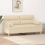 vidaXL Canapea cu 2 locuri cu pernute, crem, 140 cm, textil GartenMobel Dekor (3200823) Canapea