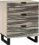 vidaXL Noptiera cu 3 sertare din lemn, 50 x 33 x 62 cm, stil rustic (4017981)