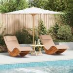 vidaXL Sezlong cu perna 2-persoana 2 pcs Maro Lemn Solid de Acacia GartenMobel Dekor (3329136)