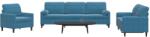 vidaXL Set de canapele cu perne/rulouri, 3 piese, albastru, catifea GartenMobel Dekor (3278460) Canapea