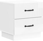 vidaXL Noptiera alb lucios cu 2 sertare, 43x34, 5x44, 5 cm, vidaXL (895223)