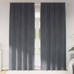 vidaXL Perdele opace 2 pcs Gri deschis 140 x 245 cm Catifea GartenMobel Dekor (4107291)