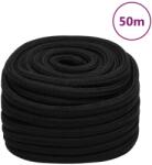 vidaXL Franghie de lucru, negru, 25 mm, 50 m, poliester GartenMobel Dekor (152844)