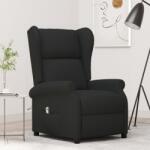vidaXL Fotoliu rabatabil cu spatar aripi, negru, textil GartenMobel Dekor (3098321)