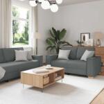vidaXL Set de canapele cu perne, 2 piese, gri închis, textil GartenMobel Dekor (3324692) Canapea