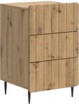 vidaXL Noptiera moderna stejar artizanal cu 3 sertare, 43x41x68 cm (894334)