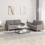 vidaXL Set de canapea cu perne, 2 piese, gri taupe, material textil GartenMobel Dekor (3201281) Canapea