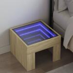 vidaXL Noptiera cu LED infinity, stejar sonoma, 40x40x30 cm GartenMobel Dekor (3284072)