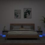 vidaXL Noptiere cu lumini LED, 2 buc. , gri beton, 40x39x37 cm GartenMobel Dekor (836805)