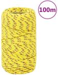 vidaXL Franghie de barca, galben, 2 mm, 100 m, polipropilena GartenMobel Dekor (152584)