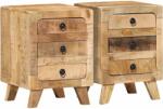 vidaXL Noptiera 2 buc 37x32x50 cm Lemn masiv Mango brut GartenMobel Dekor (4104516)