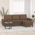 vidaXL Canapea cu 3 locuri cu taburet, maro, 180 cm, material textil GartenMobel Dekor (3201154) Canapea