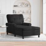 vidaXL sezlong de relaxare cu perna Negru 91 x 157 x 91 cm Catifea GartenMobel Dekor (42022927)