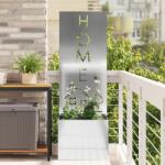 vidaXL Ghiveci de Gradina cu Panou Decorativ Argintiu 50 x 140 cm GartenMobel Dekor (876495)