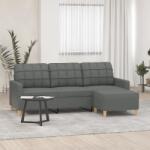 vidaXL Canapea cu 3 locuri si taburet, gri închis, 180 cm, textil GartenMobel Dekor (3201002) Canapea