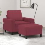 vidaXL Fotoliu canapea cu taburet, rosu vin, 60 cm, material textil GartenMobel Dekor (3201149) Canapea