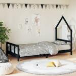 vidaXL Cadru pat pentru copii, negru, 90x200 cm, lemn masiv de pin GartenMobel Dekor (834569)