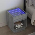 vidaXL Noptiera cu LED infinity, gri sonoma, 40x40x50 cm GartenMobel Dekor (3284082)