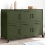 vidaXL Dulap, verde masliniu, 100, 5x39x72 cm, otel GartenMobel Dekor (846744) Comoda
