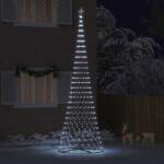 vidaXL Brad de Craciun LED cu 555 LED cu suport Alb rece 500 cm Metal GartenMobel Dekor (42018796)