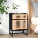 vidaXL Dulap noptiera, negru, 40x30x55, 5 cm, lemn prelucrat&fier GartenMobel Dekor (352093)