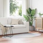 vidaXL Covor oval Huarte gri 100x200 cm din poliester, antiderapant (4103734) Covor