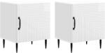 vidaXL Set 2 noptiere dormitor albe lucioase, 43x34, 5x50 cm, cu usa (894804)