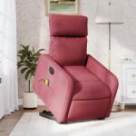 vidaXL Fotoliu de masaj electric rabatabil cu ridicare rosu vin textil GartenMobel Dekor (3206729)
