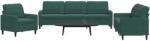vidaXL Set de canapele cu perne, 3 piese, verde închis, catifea GartenMobel Dekor (3278433) Canapea