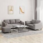 vidaXL Set de canapele cu perne, 3 piese, gri taupe, textil GartenMobel Dekor (3201865) Canapea