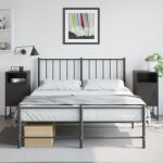 vidaXL Noptiere, 2 buc. , negru, 36x39x78 cm, otel GartenMobel Dekor (846567)