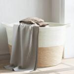 vidaXL Cos de rufe, bej si alb, Ø60x36 cm, bumbac GartenMobel Dekor (358475)
