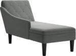 vidaXL Sezlong cu perna si cotiera dreapta, gri închis, textil GartenMobel Dekor (4009844)