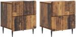 vidaXL Set 2 noptiere cu 4 sertare, finisaj maro lemn vechi, 43x34, 5x49, 5 cm (894312)