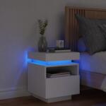 vidaXL Noptiera cu lumini LED, alb, 40x39x48, 5 cm GartenMobel Dekor (836784)