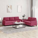 vidaXL Set canapele cu perne, 2 piese, rosu vin, catifea GartenMobel Dekor (3201520) Canapea