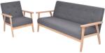 vidaXL Set canapea 2 piese, textil, gri închis GartenMobel Dekor (274924) Canapea