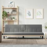 vidaXL Canapea extensibila cu suporturi de pahar, gri închis, textil GartenMobel Dekor (351864) Canapea