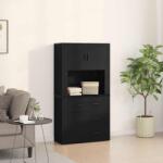 vidaXL Bufet cu sertar Stejar Negru 80 x 33 x 150 cm Lemn compozit GartenMobel Dekor (3334345) Comoda