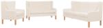 vidaXL Set de canapele, 3 piese, alb crem, material textil GartenMobel Dekor (274931) Canapea