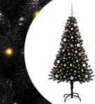 vidaXL Brad de Craciun cu 150 LED cu suport Negru 150 cm PVC GartenMobel Dekor (3396467)