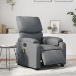 vidaXL Fotoliu de masaj electric rabatabil, gri, piele ecologica GartenMobel Dekor (3204882)