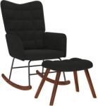 vidaXL Balansoar cu taburet, catifea neagra GartenMobel Dekor (4016849) Balansoar