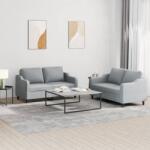 vidaXL Set de canapele cu perne, 2 piese, gri deschis, textil GartenMobel Dekor (3201802) Canapea