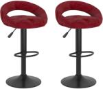 vidaXL Scaune de bar, 2 buc. , rosu vin, catifea GartenMobel Dekor (333275)
