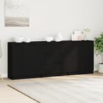 vidaXL Bufet 3 pcs Stejar Negru 180 x 30 x 70 cm Lemn compozit GartenMobel Dekor (3332514) Comoda