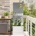 vidaXL Ghiveci de Gradina cu Panou Decorativ Argintiu 50 x 140 cm GartenMobel Dekor (876473)