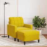 vidaXL Fotoliu canapea cu taburet, galben, 60 cm, catifea GartenMobel Dekor (3278263) Canapea