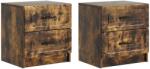 vidaXL Set 2 noptiere stejar fumuriu, 4 sertare, 43 x 34, 5 x 44, 5 cm (895686)