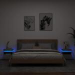 vidaXL Noptiere cu lumini LED, 2 buc. , gri beton, 40x39x48, 5 cm GartenMobel Dekor (836791)